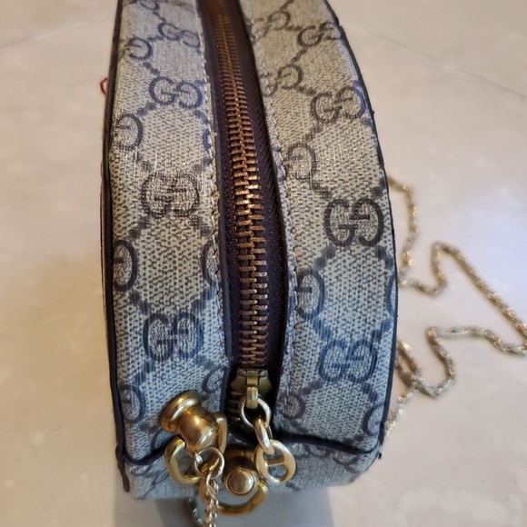 Beige and Burgundy Crossbody Bag - Picture 4 of 4